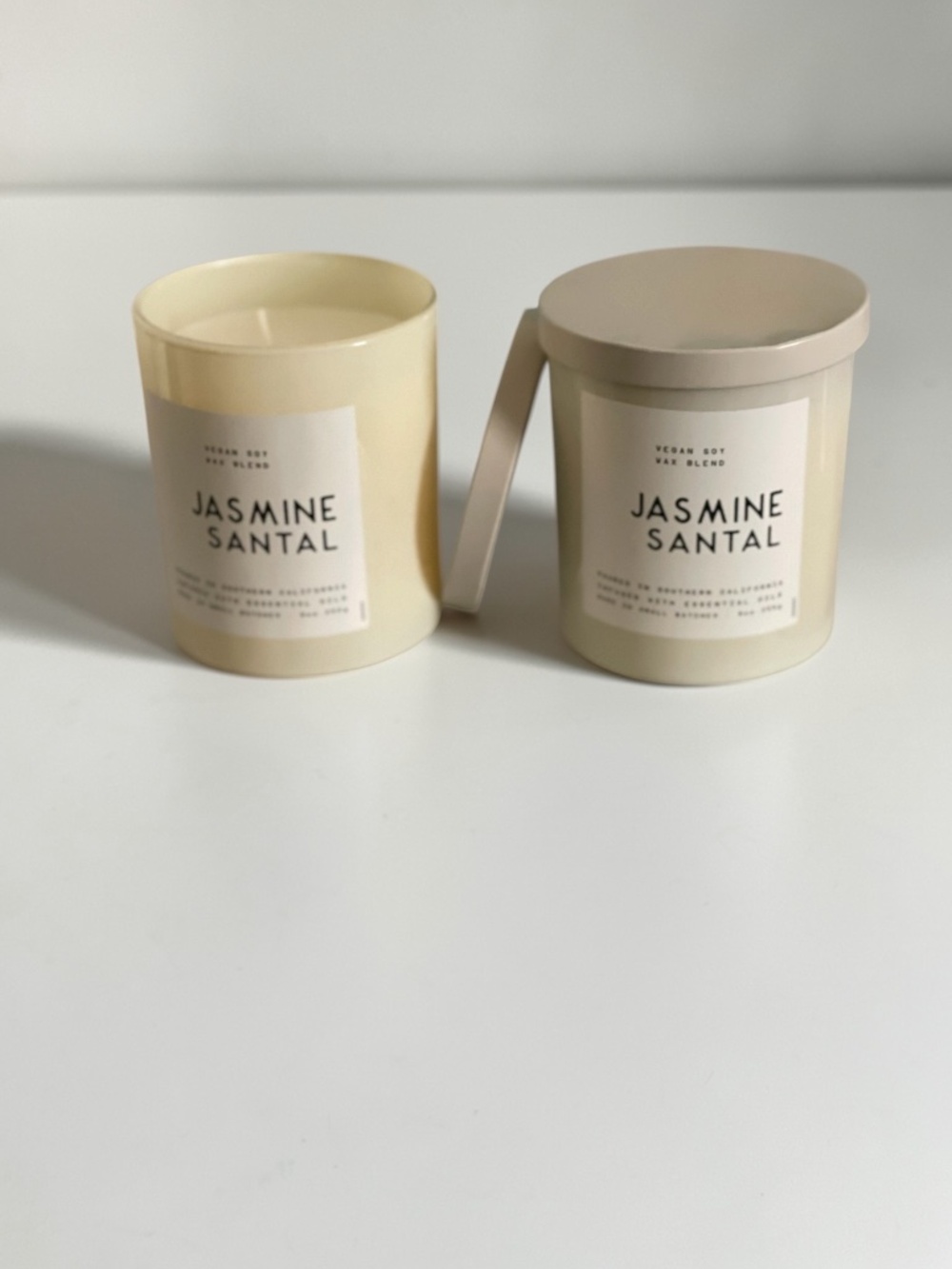 Leoben Jasmine Santal ✨ 2 Candle Floral Wood Set